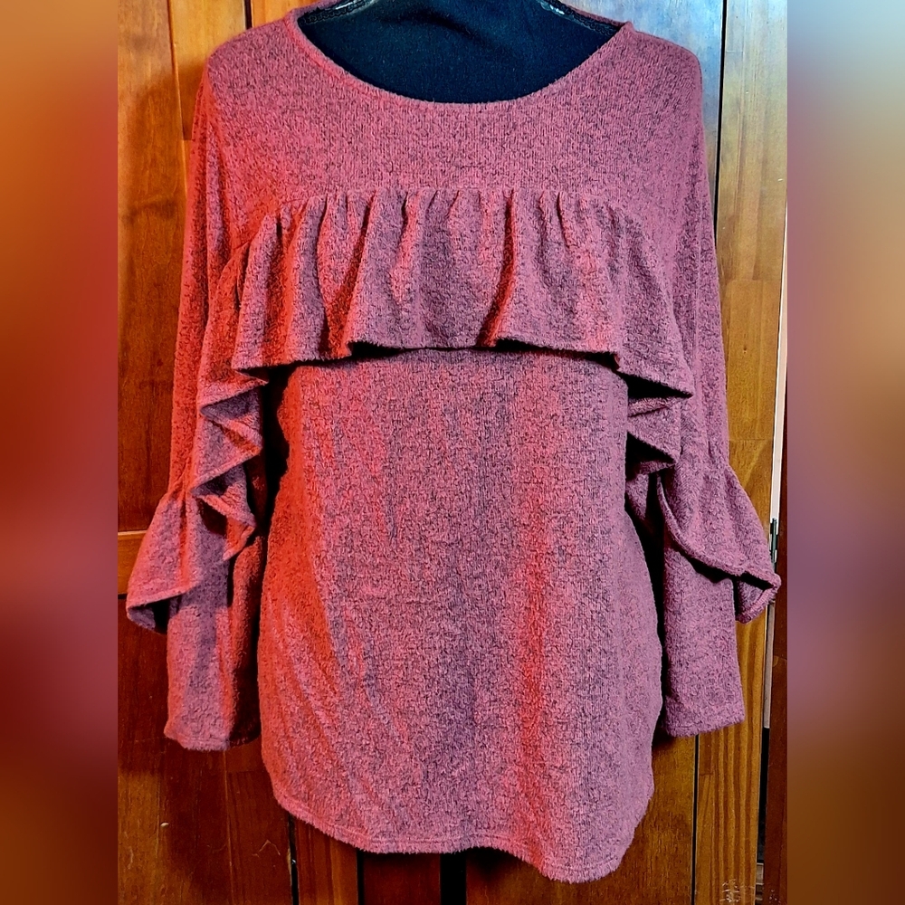 SIMPLY VERA Vera Wang Knit Top in Deep Rose